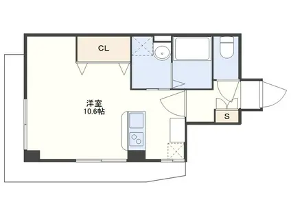 レジデンス筑後(ワンルーム/4階)の間取り写真