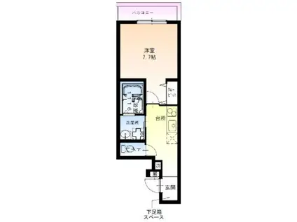 フジパレス吹田朝日が丘II番館(1K/2階)の間取り写真