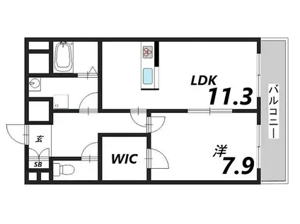 CAPITAL.I姫路(1LDK/8階)の間取り写真