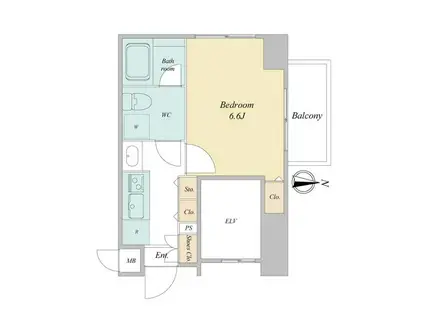 アジールコート西新宿(1K/11階)の間取り写真