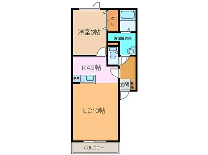 ESTANSIAII(1LDK/1階)の間取り写真