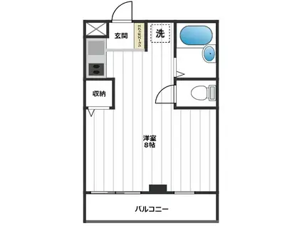 NAGAOKAビル(ワンルーム/3階)の間取り写真