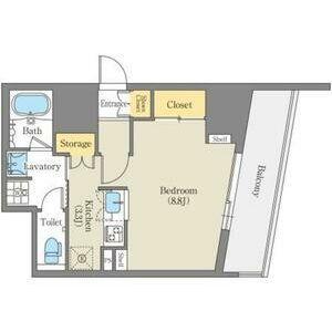 CORNES HOUSE NAGOYA(ワンルーム/8階)の間取り写真