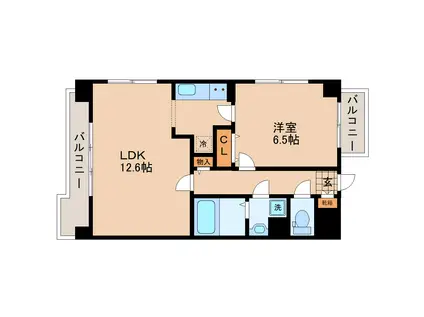 サンヴァーリオ新田駅前I(1LDK/6階)の間取り写真