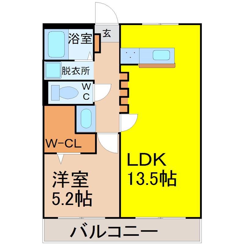 清風マンション(1LDK/2階)の間取り写真