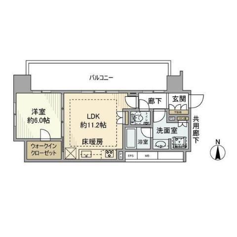プラウドタワー名古屋伏見(1LDK/19階)の間取り写真