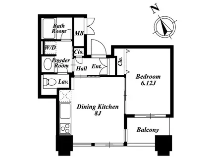 LASANTE池田山(1LDK/5階)の間取り写真