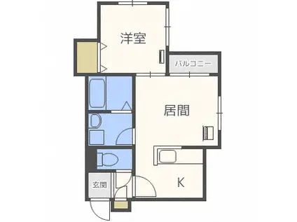 プラトリーナ澄川(1LDK/4階)の間取り写真