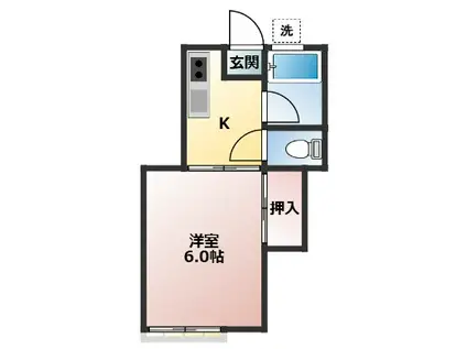 ベルメゾン(1K/2階)の間取り写真