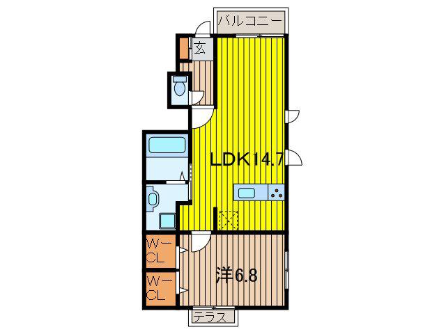 SOLEILGARDEN(1LDK/1階)の間取り写真