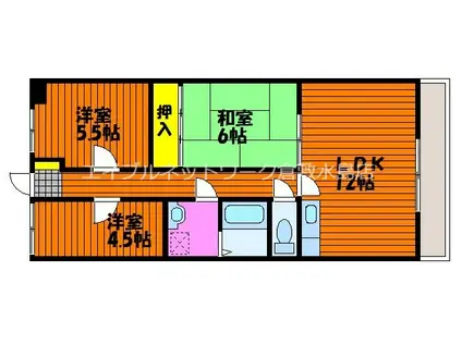 ボヌール星島(3LDK/2階)の間取り写真