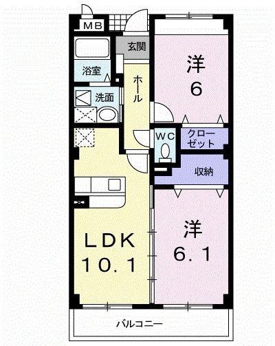 グラン・アビタシオン(2LDK/1階)の間取り写真