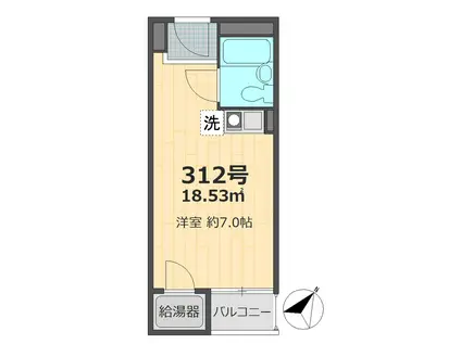 シャルマン文京千駄木(ワンルーム/3階)の間取り写真