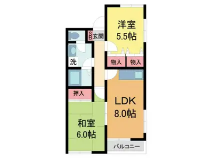コンフォート西夙川(2LDK/1階)の間取り写真