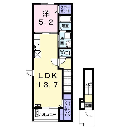 BONITO(1LDK/2階)の間取り写真