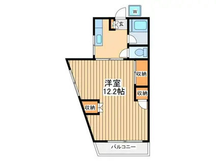 コーポ宅井(1K/3階)の間取り写真