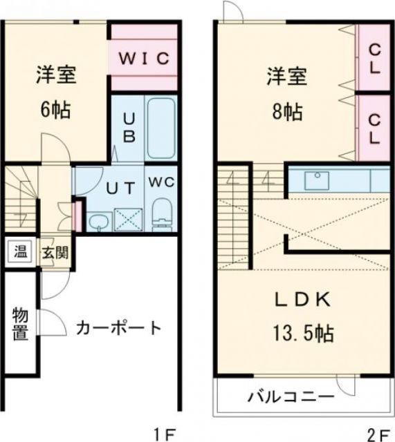 T.M.S C(2LDK/1階)の間取り写真