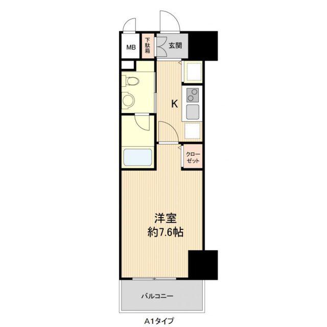 GROOVE MUKOGAWA(1K/6階)の間取り写真