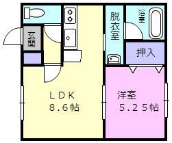 ロジェ住吉(1LDK/1階)の間取り写真