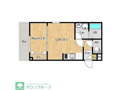 ジーメゾン平塚幸町(1LDK/2階)の間取り写真