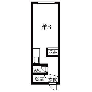 サンローム(1K/4階)の間取り写真