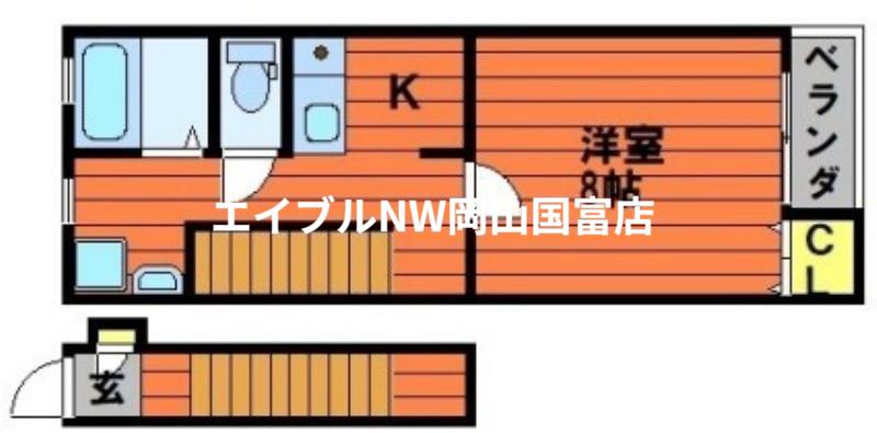 パシフィコ ノヴァA棟(1K/2階)の間取り写真