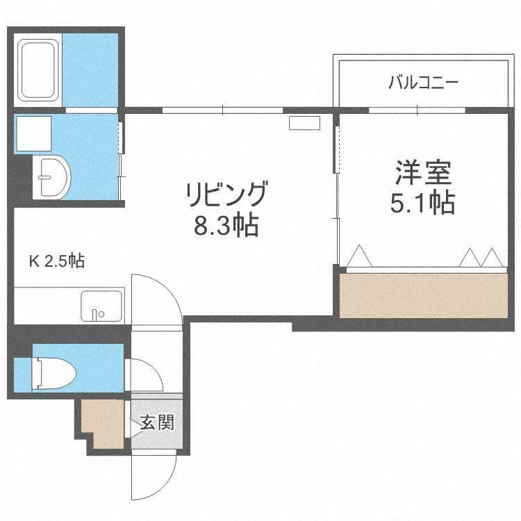 グランメール・シャリテ(1LDK/4階)の間取り写真