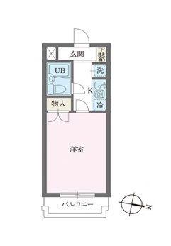 ベルトピア武蔵小金井(1K/1階)の間取り写真