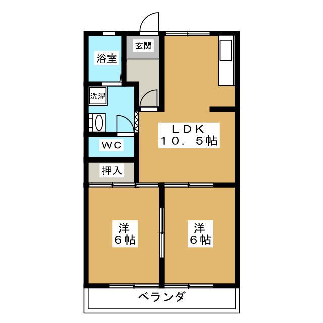 サンパレス90(2LDK/2階)の間取り写真