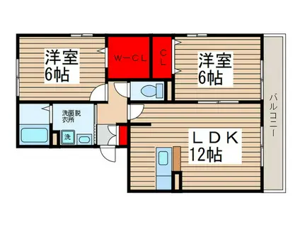 FERME(2LDK/3階)の間取り写真
