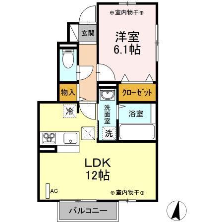 グランデニューシティー(1LDK/1階)の間取り写真