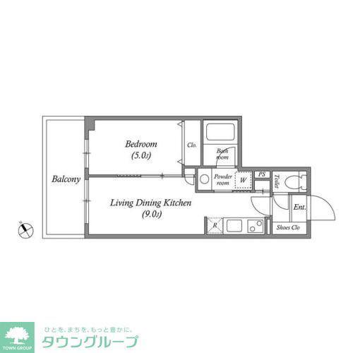 ACPレジデンス文京春日(1LDK/4階)の間取り写真