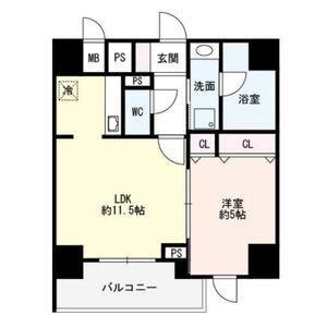 FLAIR丸の内(1LDK/10階)の間取り写真