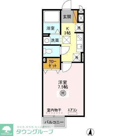 北総線 矢切駅 徒歩22分 2階建 築19年(1K/1階)の間取り写真