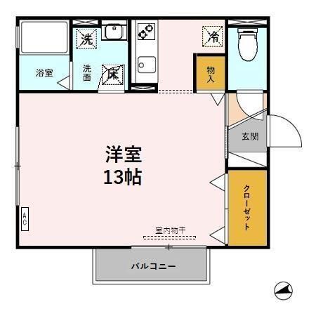 シャルム駅東(ワンルーム/1階)の間取り写真
