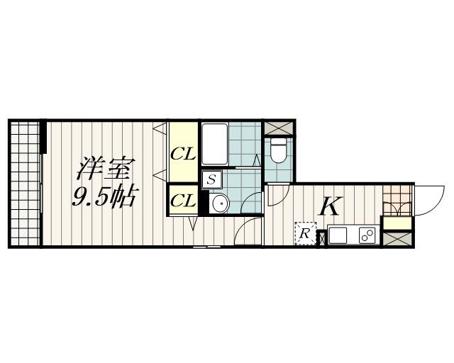 アンシエルⅠ(1K/3階)の間取り写真