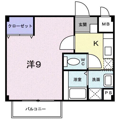 スカイハイツ(1K/1階)の間取り写真