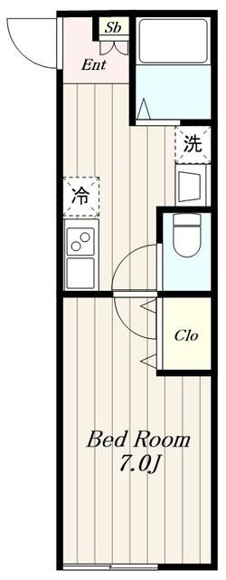 RISTIA海老名(1K/1階)の間取り写真
