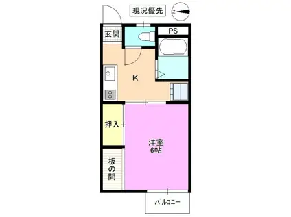 コーポ寺島(1K/1階)の間取り写真