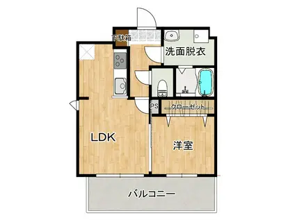 ラ・クラセーヴァ東本町(1LDK/5階)の間取り写真