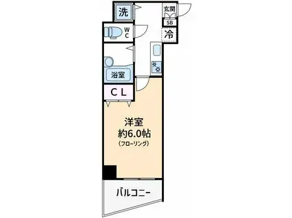 ドルチェ東京八重洲通(1K/2階)の間取り写真