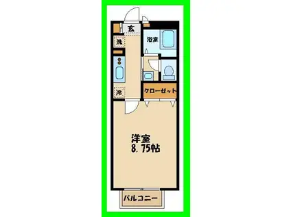 プレステージュ(1K/2階)の間取り写真