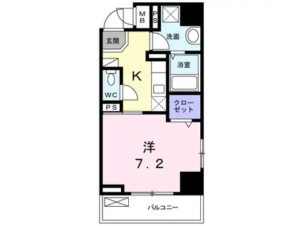 ペンディーオ ソプラ 夢見ヶ崎(1K/3階)の間取り写真