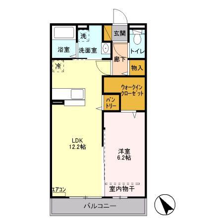 フィーロ(1LDK/3階)の間取り写真