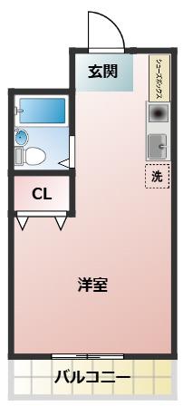 サンヒルズ習志野(ワンルーム/2階)の間取り写真