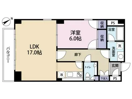 原宿パークハウス(1LDK/3階)の間取り写真