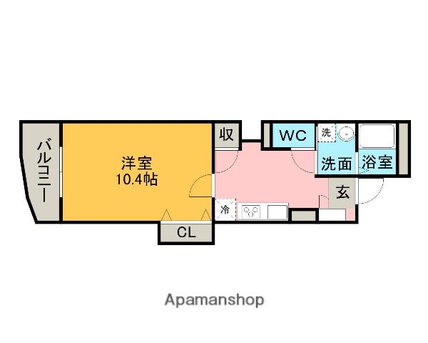 MAPビル(1K/4階)の間取り写真