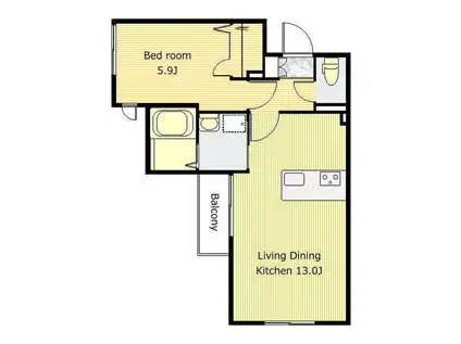 TOYOグリーンコーポ(1LDK/2階)の間取り写真