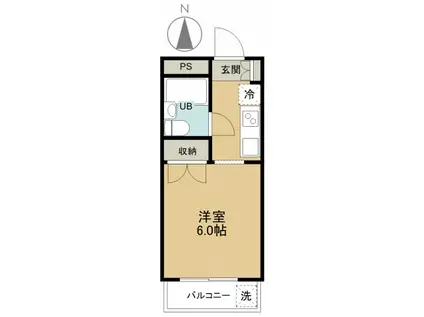 グランドール東所沢(1K/2階)の間取り写真