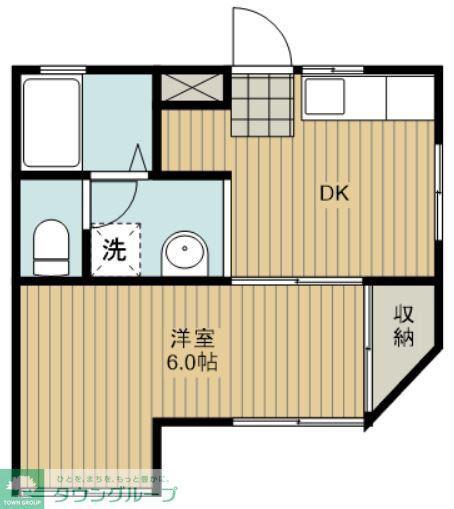 高柳ハイツ(1DK/2階)の間取り写真